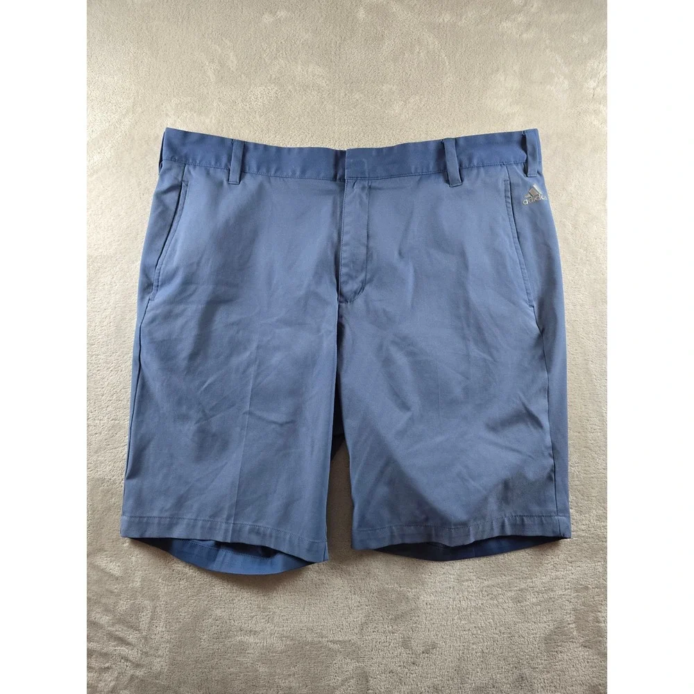 Adidas Golf Shorts‎ Mens 36 Blue Performance Flat Front Casual Pockets